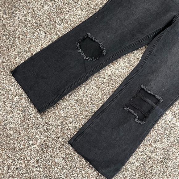 Avec Les Filles Black Distressed Mom Jeans High Rise - Picture 2 of 5